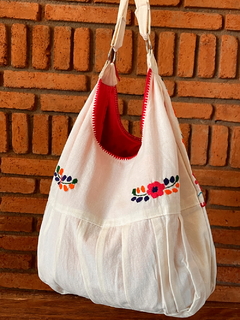 Bolsa Bordada a Mano, Renacer Mexicano Mod. Hipper Manta