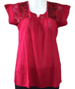 Blusa Bordada A Mano Mod. Geranio Unitalla