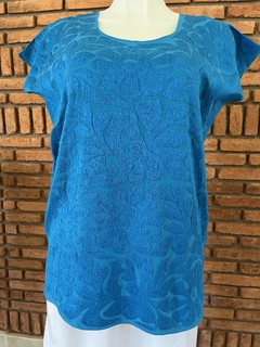 Imagen de Blusa Jalapa con Bordados de un solo color Hecho a Mano Unitalla