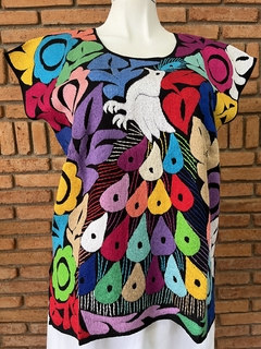 Blusa Jalapa Bordada A Mano negro multicolor Unitalla - Lari Moda