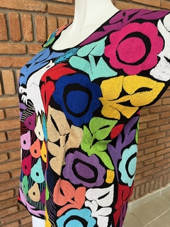 Blusa Jalapa Bordada A Mano negro multicolor Unitalla - tienda en línea