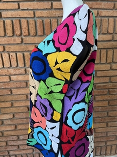 Blusa Jalapa Bordada A Mano negro multicolor Unitalla