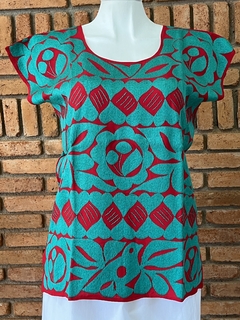 Blusa Jalapa con Bordados de un solo color Hecho a Mano Unitalla - tienda en línea