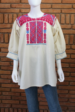 Blusa bordada a mano Mod. Ejutla con bordados Multicolor Unitalla en internet