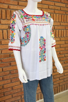Blusa San Antonino deshilada manga 3/4 UNITALLA - tienda en línea