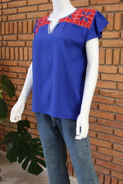 Blusa Con Bordado Ejutla Mod Tulipán En Tela De Rayón T-m - tienda en línea