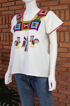 Blusa Artesanal Mod Huazolo Bordado Multicolor UT - comprar en línea