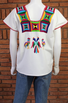 Blusa Artesanal Mod Huazolo Bordado Multicolor UT