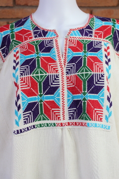 Blusa bordada a mano Mod. Ejutla con bordados Multicolor Unitalla - tienda en línea