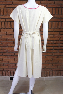 Vestido Bordado A Mano Mod Kimono Manta