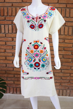 Vestido Bordado A Mano Mod Kimono Manta en internet