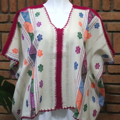 Blusa/blusón Mod. Paloma con Brocados multicolor Unitalla - Lari Moda