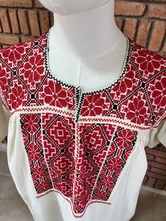 Blusa bordada a mano Mod. Ejutla con bordados Multicolor Unitalla