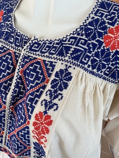 Blusa bordada a mano Mod. Ejutla con bordados Multicolor Unitalla