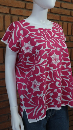 Imagen de Blusa Jalapa con Bordados de un solo color Hecho a Mano Unitalla