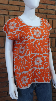 Blusa Jalapa con Bordados de un solo color Hecho a Mano Unitalla - comprar en línea