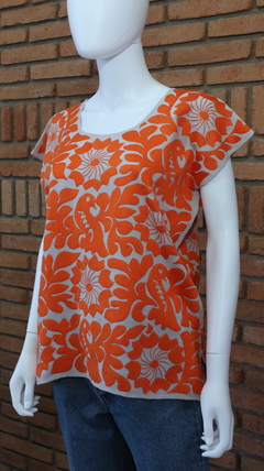 Blusa Jalapa con Bordados de un solo color Hecho a Mano Unitalla en internet
