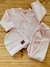 Mini ajuar 2 broches de metal 3 piezas liso Art 536 rosa bebe