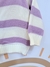 Sweater cuello redondo Rayado punto fino Art-534 Crudo y Lila en internet