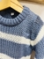 Sweater lana cuello redondo Rayado Art 552 Blanco y Azul Mesopotamia en internet