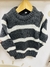 Sweater Bebe cuello redondo Rayado Art-554 Gris Topo Y Blanco