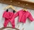 Mini ajuar 2 broches de metal 3 piezas liso Art - 536 Fucsia