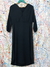 vestido preto meia manga de botões sem marca tamanho g
