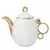 Cj em Porcelana Para Café e Chá Branco C/ Dourado Egg 3Pçs - comprar online