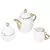 Cj em Porcelana Para Café e Chá Branco C/ Dourado Egg 3Pçs