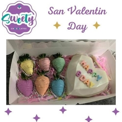 Corazón + 6 fresas pastel - comprar en línea