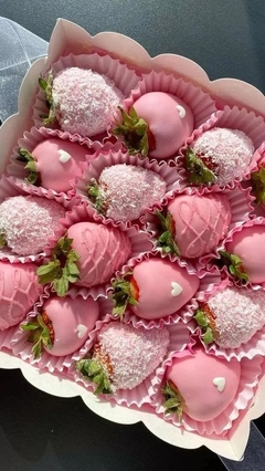 Fresas rosas con cocco