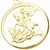 PINGENTE SÃO JORGE REDONDO VAZADO P (2,5cmX2,2cm) BANHO OURO 24 K - comprar online