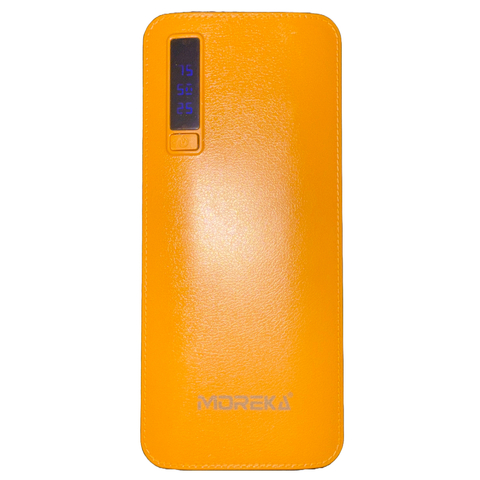 Power Bank Bateria Portatil 7,500 mAh Tipo Piel 2 Puertos USB Lampara Tipo C V8 Moreka