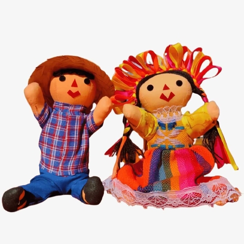 Pareja Muñecos Maria Lele Y Panchito 100% Mexicanos 19CM