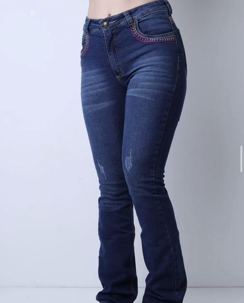 Calça Bordado rosa Red horse feminina