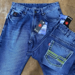 Calça bolso bordado verde grossa balão Red Horse 01 - comprar online
