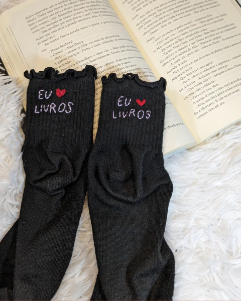 Meia "Eu amo Livros"