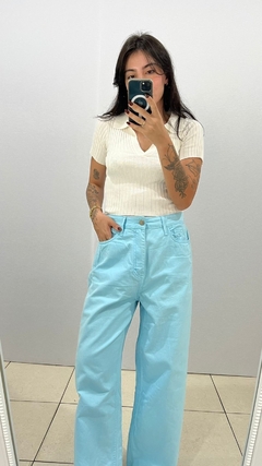 CALÇA WIDE LEG AZUL - 42 - comprar online