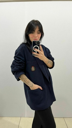 BLAZER VINTAGE EM LÃ BATIDA AZUL MARINHO - GG na internet