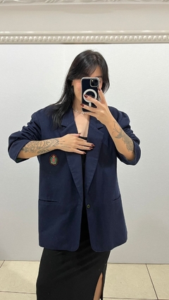 BLAZER VINTAGE EM LÃ BATIDA AZUL MARINHO - GG - comprar online