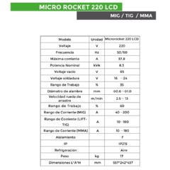 Soldadora Micro Rocket 220 RMB + Máscara Fotosensible + Alambre Flux 1 kg en internet