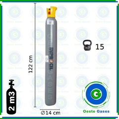 Tubo Cilindro 2m3 con tulipa plastica - Oeste Gases