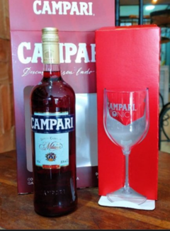 Kit Aperitivo Bitter Campari 900ml com Taça - comprar online