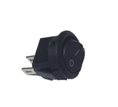 0313601 INTERRUPTOR DE 1 PASO TECLA MINI REDONDO ON/OFF 16.3X10 MM 12V 2 TERM NEGRO