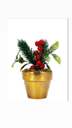 Vaso Vinha Cerâmica Dourado 12,5cm