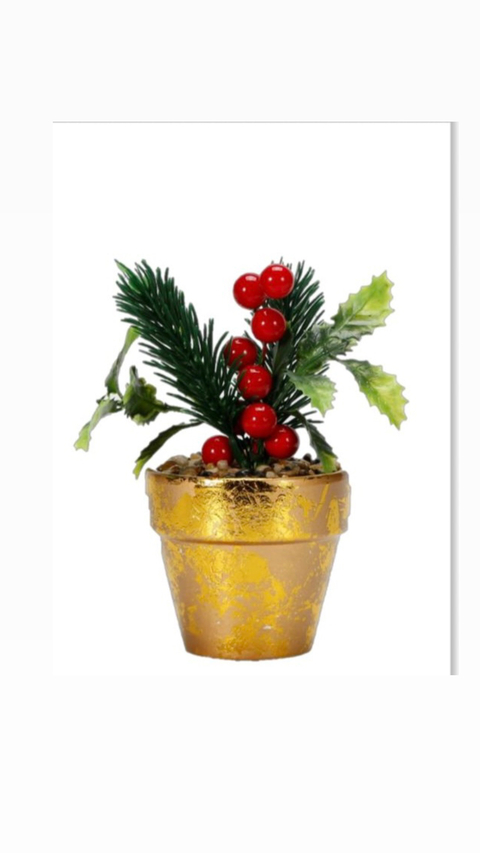 Vaso Vinha Cerâmica Dourado 12,5cm