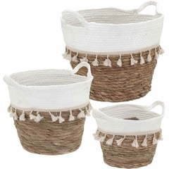 Conjunto 3 cestas de fibra Lyor