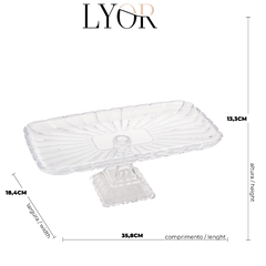 Prato/Bolo Cristal de Chumbo 36,6cm x 17cm x 14cm Lyor - comprar online