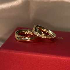 Par de Alianças Eternity Ouro amarelo + diamantes - comprar online