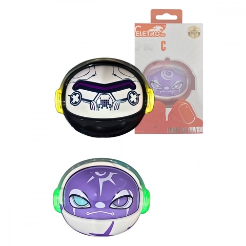 Fone Ouvido Auricular Bluetooth LED RGB Muda Face com Cordão